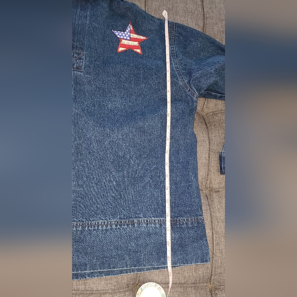 Vtg ROSETTES Americana Stars Embroidered blue cotton jacket Stars & Stripes - Picture 6 of 15